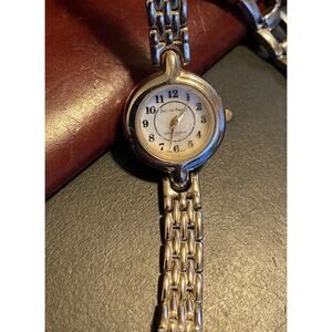 Women's Silver Tone Charm Bracelet Watch, Crystal Accented Bezel and Bracelet